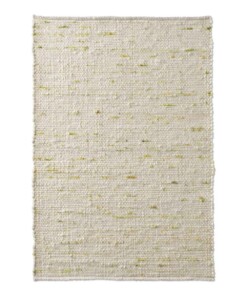 Tapis en laine tissé main Oslo - Crème/vert - overzicht boven