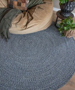 Tapis coton Rond Joy - bleu Tapis coton Rond Joy - bleu