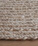 Tapis jute tressé Rond - blanc/naturel