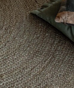 Tapis Jute Rond Pure - vert olive [édition spéciale]