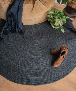 Tapis jute Rond Pure - noir [édition spéciale]