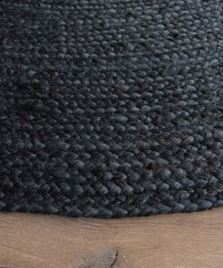 Tapis jute Rond Pure - noir [édition spéciale]