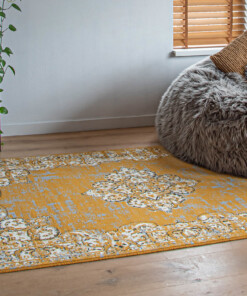 Tapis vintage Antiq - jaune moutarde Tapis vintage Antiq - jaune moutarde