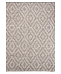 Tapis d'extérieur losange Kjeld - gris/Crème - overzicht boven