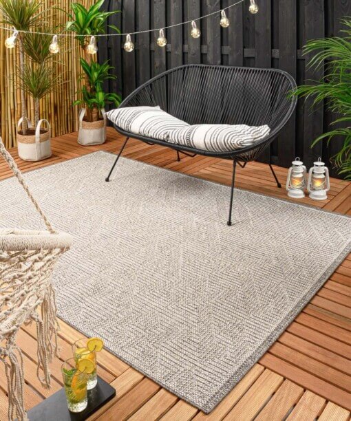 Tapis d’extérieur Macramé - Crème/gris clair