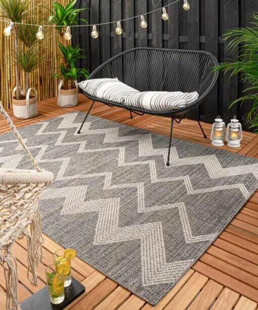 Tapis d’extérieur Zig zag Sunny - gris - sfeer