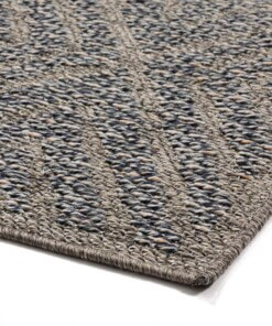 Tapis extérieur losange Alpo - bleu/argent - close up hoek