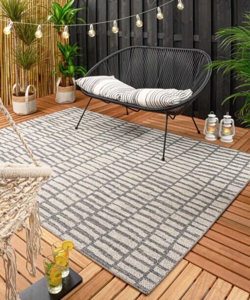 Tapis d’extérieur Aspect Pierre - bleu foncé/Crème - sfeer