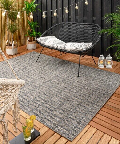 Tapis d'extérieur Aspect Pierre - bleu foncé/argent - sfeer