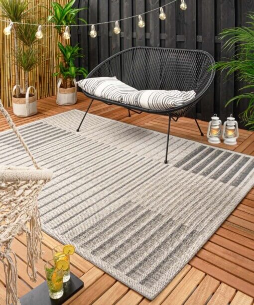 Tapis d’extérieur carreaux Urban - Crème/gris - sfeer