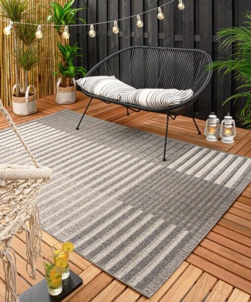 Tapis d’extérieur carreaux Urban - gris/Crème - sfeer