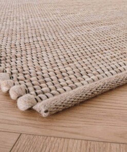 Tapis laine Lett - beige/Crème - close up hoek, thumbnail Tapis laine Lett - beige/Crème - close up hoek, thumbnail