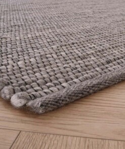 Tapis laine Lett - gris - close up hoek, thumbnail Tapis laine Lett - gris - close up hoek, thumbnail