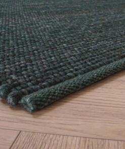 Tapis laine Lett - bleu canard - close up hoek, thumbnail