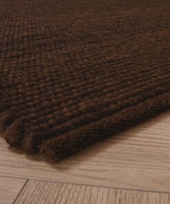 Tapis laine Lett - Couleur cacao - close up hoek, thumbnail Tapis laine Lett - Couleur cacao - close up hoek, thumbnail