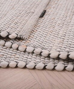Tapis laine Lett - blanc/beige - close up vouw, thumbnail Tapis laine Lett - blanc/beige - close up vouw, thumbnail