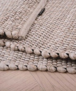 Tapis laine Lett - beige/Crème - close up vouw, thumbnail Tapis laine Lett - beige/Crème - close up vouw, thumbnail