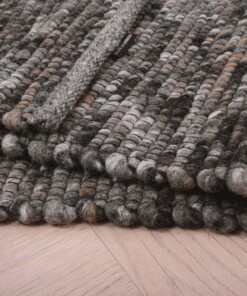 Tapis laine Lett - gris/marron - close up vouw, thumbnail Tapis laine Lett - gris/marron - close up vouw, thumbnail