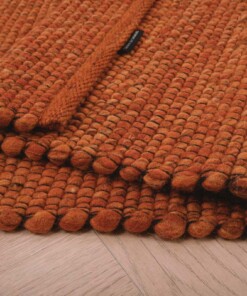 Tapis laine Lett - cognac - close up vouw, thumbnail Tapis laine Lett - cognac - close up vouw, thumbnail