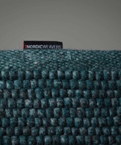 Tapis laine Lett - bleu canard - close up zijkant, thumbnail