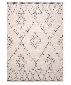 Tapis style berbère Beni Ouarain Soufiane - Crème/noir - overzicht boven, thumbnail