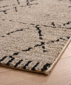 Tapis berbère Beni Ouarain Soufian - gris/noir - close up hoek, thumbnail Tapis berbère Beni Ouarain Soufian - gris/noir - close up hoek, thumbnail