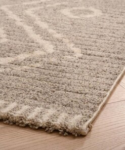 Tapis berbère Beni Ouarain Bahij - gris clair - close up hoek, thumbnail Tapis berbère Beni Ouarain Bahij - gris clair - close up hoek, thumbnail