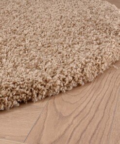 Tapis Rond poils longs Shaggy Grand - beige