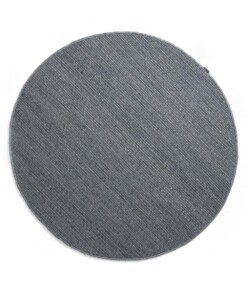 Tapis en laine Rond Lett - bleu acier - overzicht boven