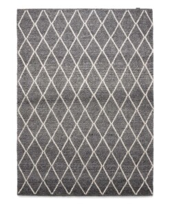 Tapis en laine losange Vinduer - gris foncé/Crème - overzicht boven