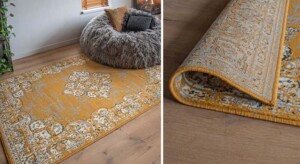 Tapis jaune moutarde