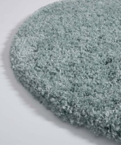 Tapis poils longs Rond - Cozy Shaggy - bleu clair - close up zijkant, thumbnail