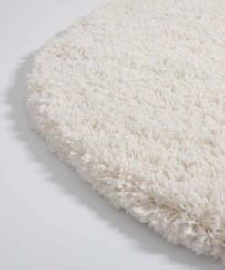 Tapis Rond poils longs Cozy Shaggy - blanc - close up zijkant, thumbnail Tapis Rond poils longs Cozy Shaggy - blanc - close up zijkant, thumbnail