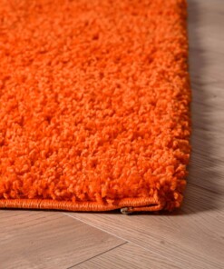 Tapis Carré poils longs Shaggy Trend - orange - close up hoek