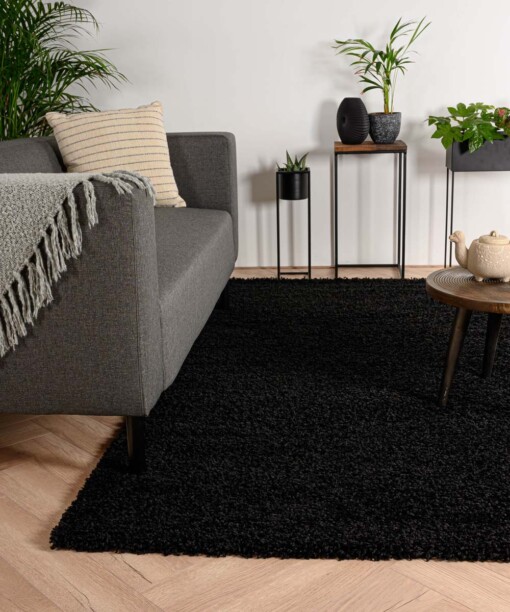 Tapis de couloir poils longs Shaggy Trend - noir - sfeer