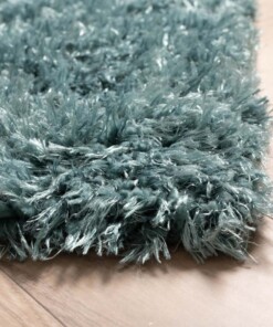 Tapis poils longs Posh - turquoise - close up hoek, thumbnail Tapis poils longs Posh - turquoise - close up hoek, thumbnail
