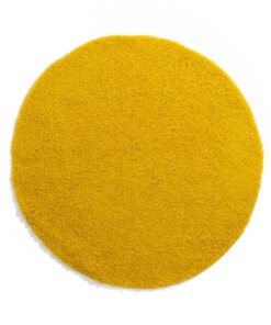 Tapis Rond poils longs Shaggy Trend - jaune - overzicht boven