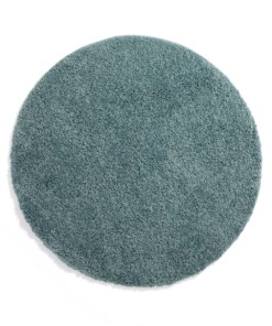Tapis rond poils longs Shaggy Trend - bleu clair - overzicht boven