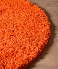 Tapis rond poils longs Shaggy Trend - orange - close up zijkant, thumbnail Tapis rond poils longs Shaggy Trend - orange - close up zijkant, thumbnail