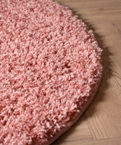 Tapis rond poils longs Shaggy Trend - rose - close up zijkant, thumbnail Tapis rond poils longs Shaggy Trend - rose - close up zijkant, thumbnail