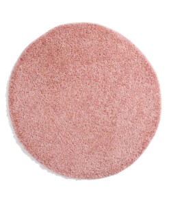 Tapis rond poils longs Shaggy Trend - rose - overzicht boven
