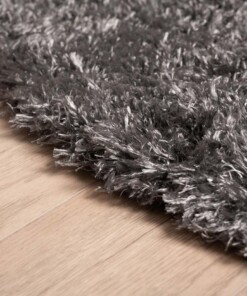 Tapis rond poils longs Posh - gris - close up zijkant, thumbnail Tapis rond poils longs Posh - gris - close up zijkant, thumbnail