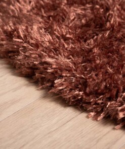 Tapis poils longs Rond Posh - cuivre - close up zijkant, thumbnail Tapis poils longs Rond Posh - cuivre - close up zijkant, thumbnail