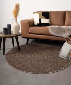 Tapis bouclé Rond Lush - marron - sfeer