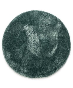 Tapis poils longs Rond Posh - turquoise - overzicht boven