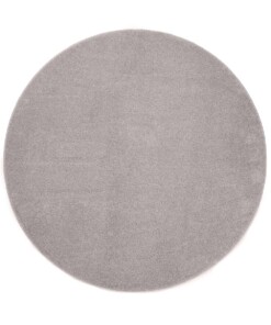 Tapis Rond poil ras Fine - gris clair - overzicht boven