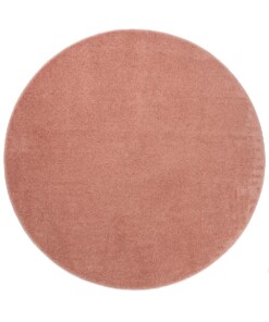 Tapis Rond poil ras Fine - rose - overzicht boven