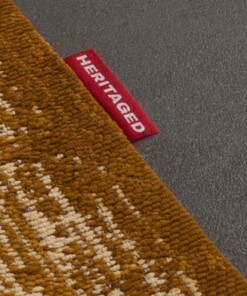Tapis vintage - Village - jaune moutarde - close up, thumbnail Tapis vintage - Village - jaune moutarde - close up, thumbnail