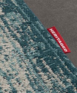 Tapis vintage - Village - bleu gris - close up, thumbnail Tapis vintage - Village - bleu gris - close up, thumbnail