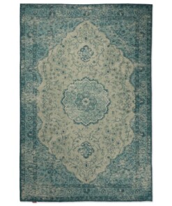 Tapis vintage - Village - bleu gris - overzicht boven